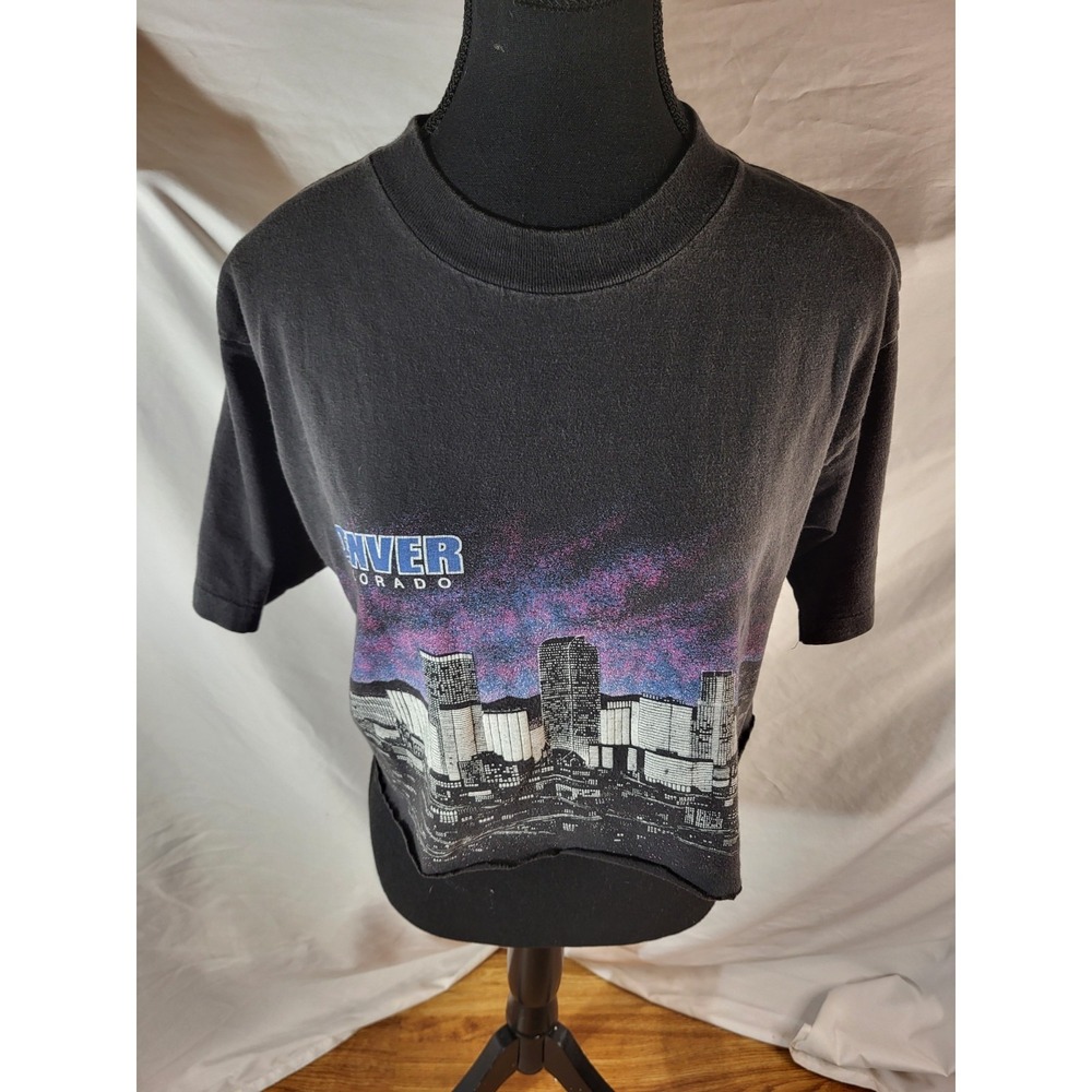 Vintage Single Stitch Hand Cropped Denver Colorado Tee Shirt Large